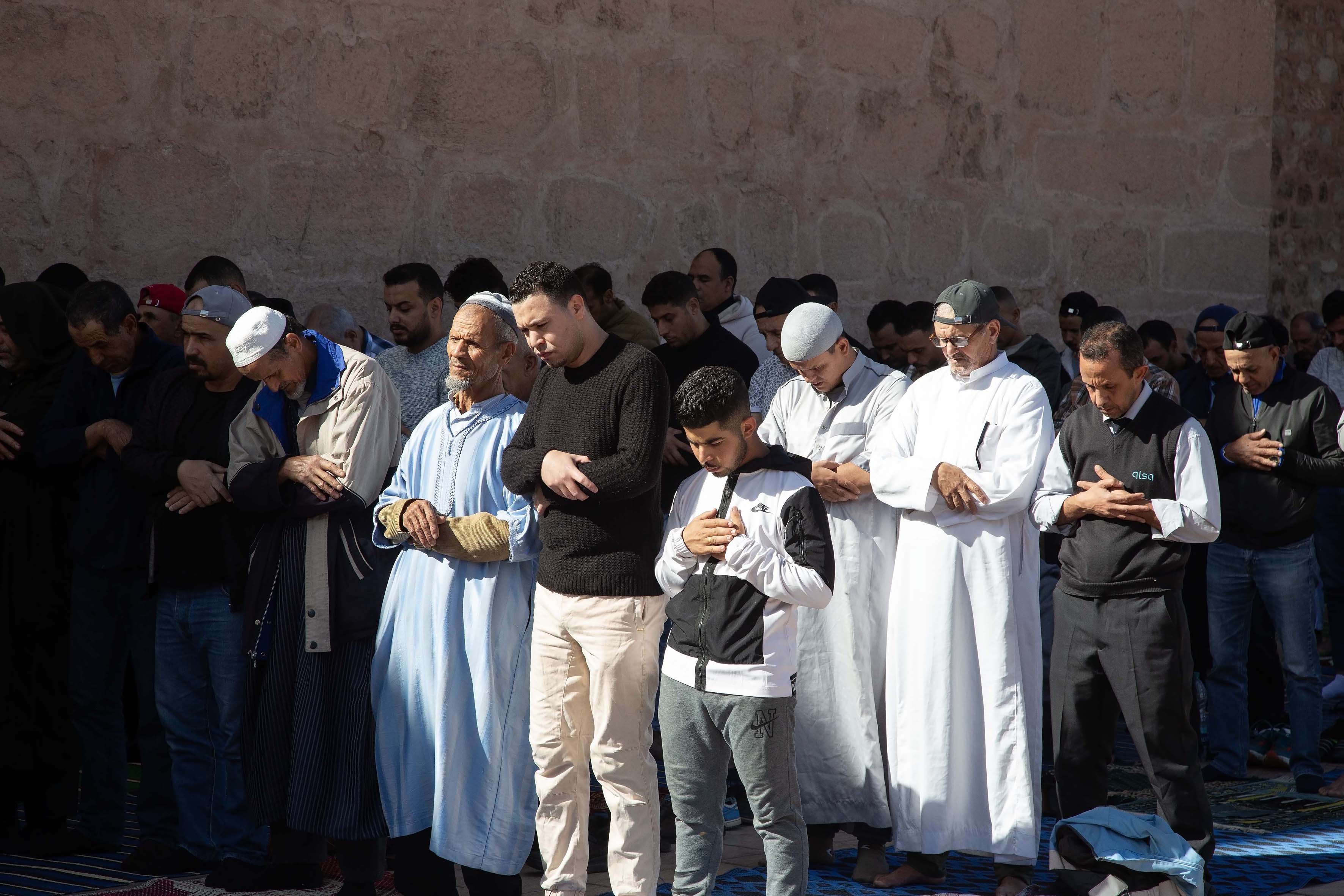 Men at prayer, Marrakesh